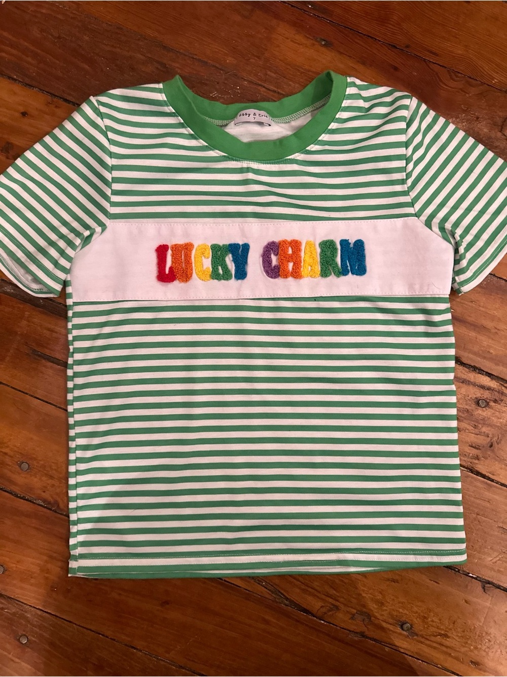 Abby & Evie Lucky Charm Stripe Tee, Size 7